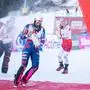 ABD0065_20241229 - SEMMERING - ÖSTERREICH: vlnr.: Lena Duerr (GER, 2. Platz), Zrinka Ljutic (CRO, 1. Platz) und Katharina Liensberger (AUT, 3. Platz) am Sonntag, 29. Dezember 2024, während der Siegerehrung nach dem 2. Durchgang im Slalom der Frauen am Semmering. - FOTO: APA/GEORG HOCHMUTH