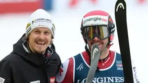 Manuel Feller (links) und Vincent Kriechmayr sorgten auch in Saalbach für gute Sprüche