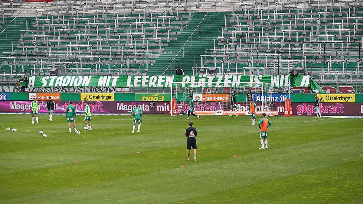 Ein teures Spruchband für den SK Rapid