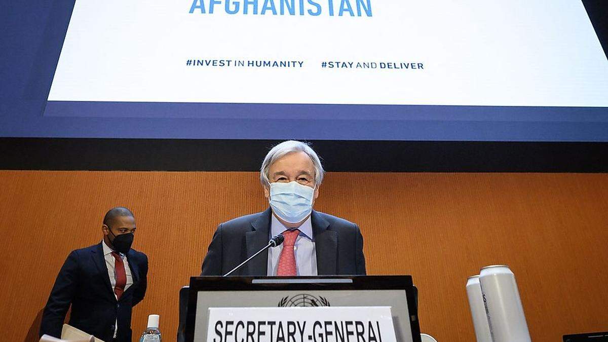 &quot;Diese Konferenz hat meine Erwartungen voll erfüllt, was die Solidarität mit den Menschen in Afghanistan betrifft&quot;, sagte Guterres