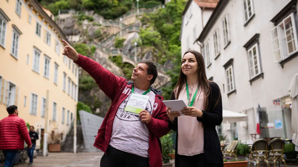 Haben bei dem Projekt mitgearbeitet: Christoph Jacum, Kunde der Lebenshilfe, und seine Schwester Claudia Jacum, die an der FH studiert