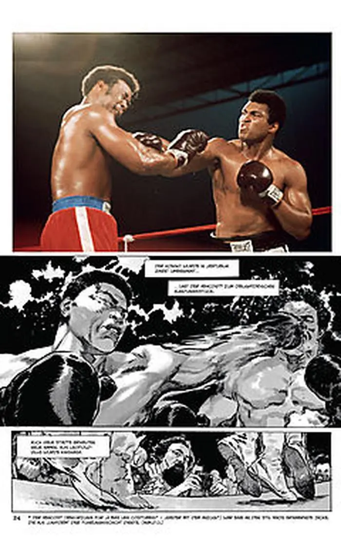 Fotos und Zeichnungen wechseln sich ab, der aus dem Iran stammende Fotograf Abbas ganz unten