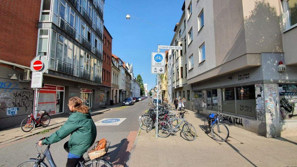 Ein Netz aus Fahrradstraßen ergeben in Bremen ganze Fahrradzonen