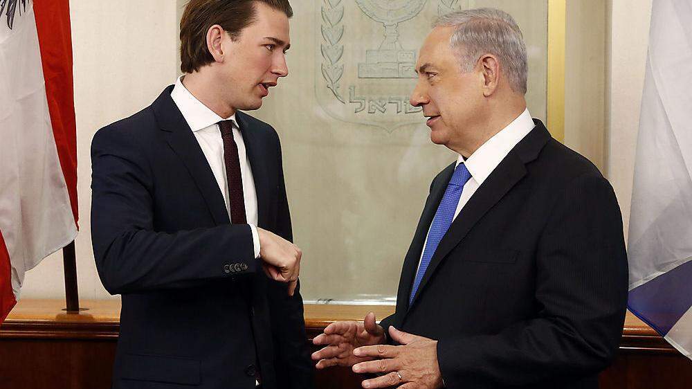 Sebastian Kurz (ÖVP) und der israelische Ministerpräsident Benjamin Netanjahu