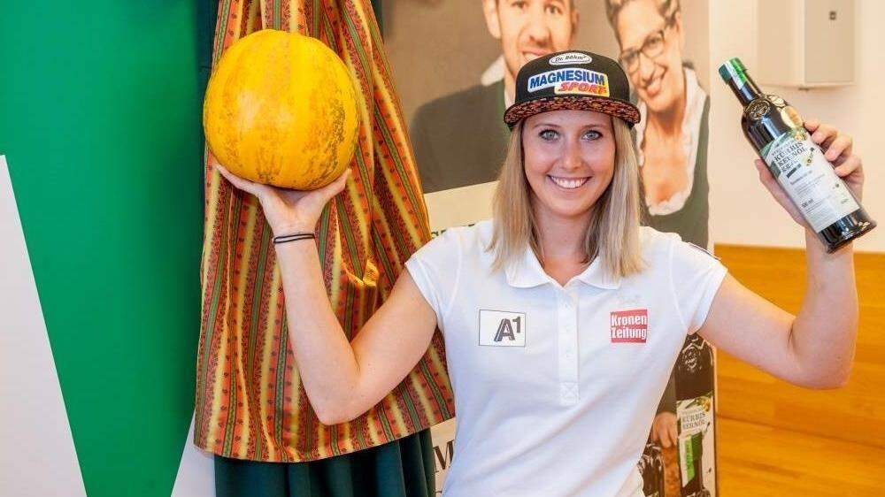 Conny Hütter ist Kürbiskernöl-Botschafterin im Weltcup-Zirkus
