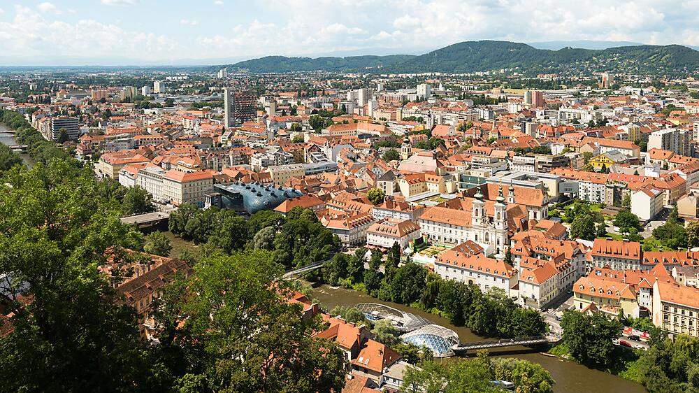 Skyline of Graz, the second-largest city of Austria