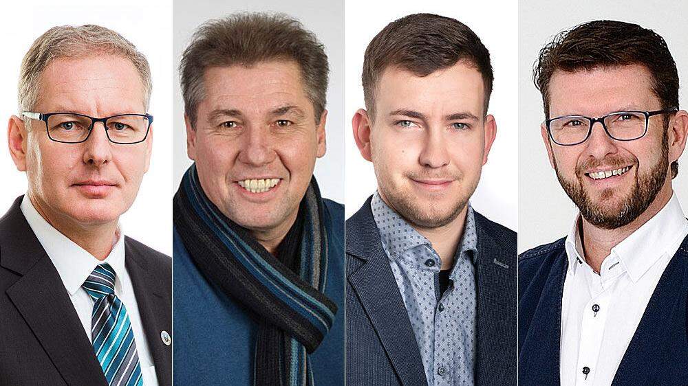 Die Spitzenkandidaten von Pölfing-Brunn: Karl Michelitsch, Peter Kastner, Herbert Reiterer, Gerhard Schreiner