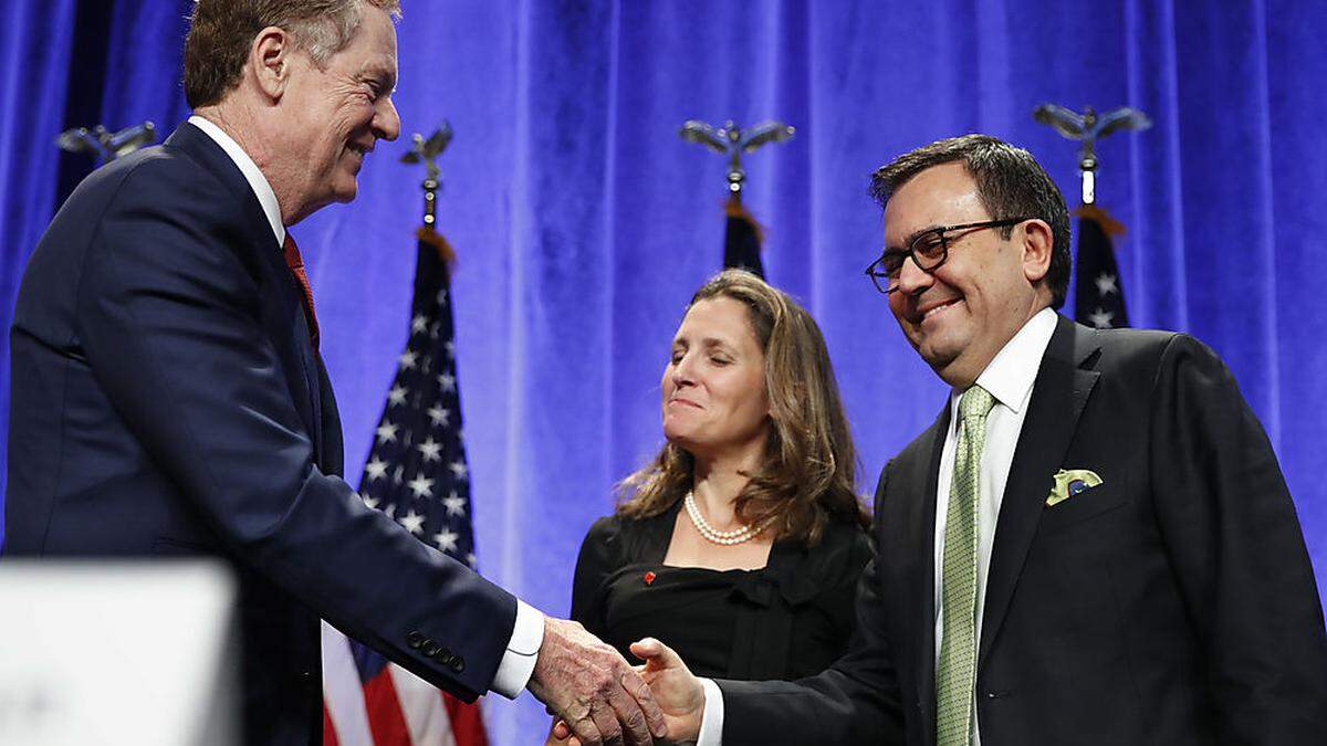 Die Nafta-Verhandler: Robert Lighthizer, Chrystia Freeland, Ildefonso Guajardo Villarreal