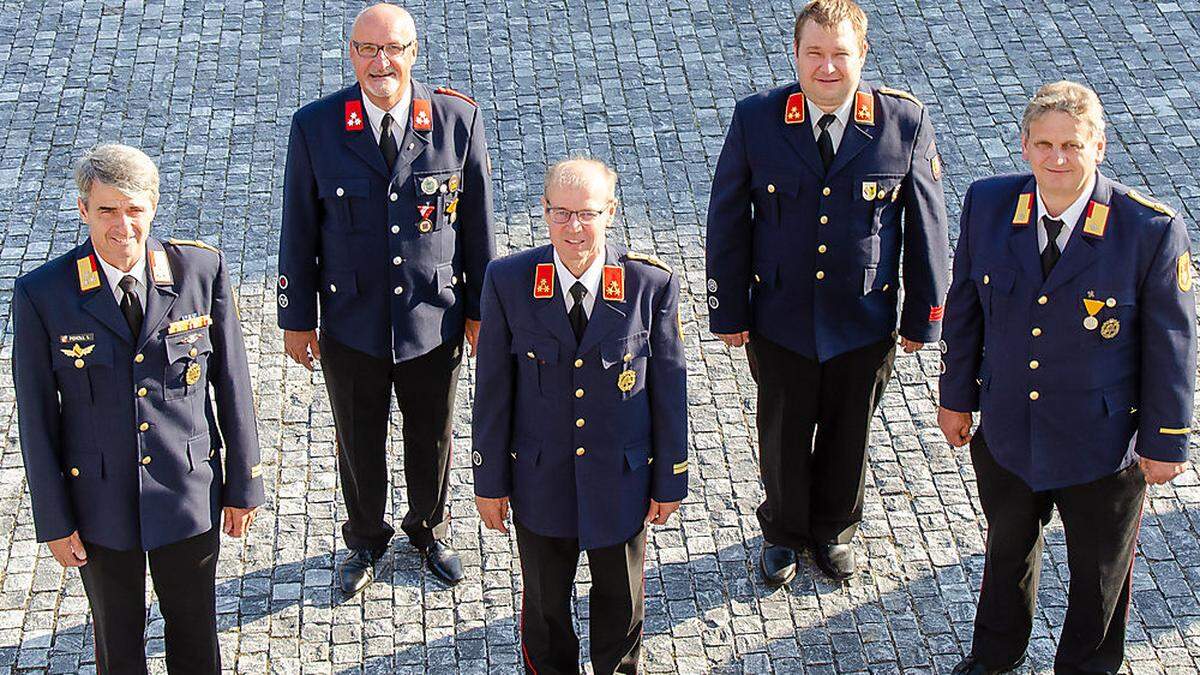 V.l. Libert Pekoll, Klaus Glanznig, Herbert Stefaner, Daniel Frank, Wolfgang Maier