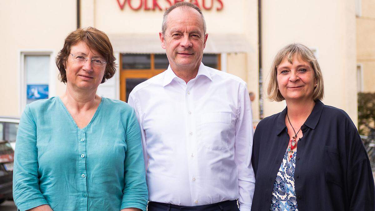 Werner Murgg steht wieder im Zentrum von Debatten. Mit Renate Pacher (links), die Stadträtin in Knittelfeld ist, und KPÖ-Klubchefin Claudia Klimt-Weithaler