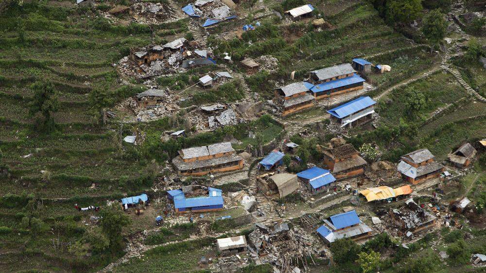 Zerstörte Dörfer beim &quot;Gorkha-Beben&quot; 2015