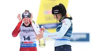 Katharina Truppe und Stephanie Venier hatten Spaß