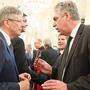 Landeshauptmann Peter Kaiser und Finanziminister Hans Jörg Schelling trafen heute beim Festakt zum 70. Jahrestag der Gründung der Zweiten Republik aufeinander