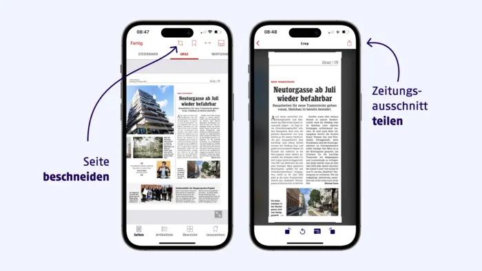 Zeitungsausschnitt teilen