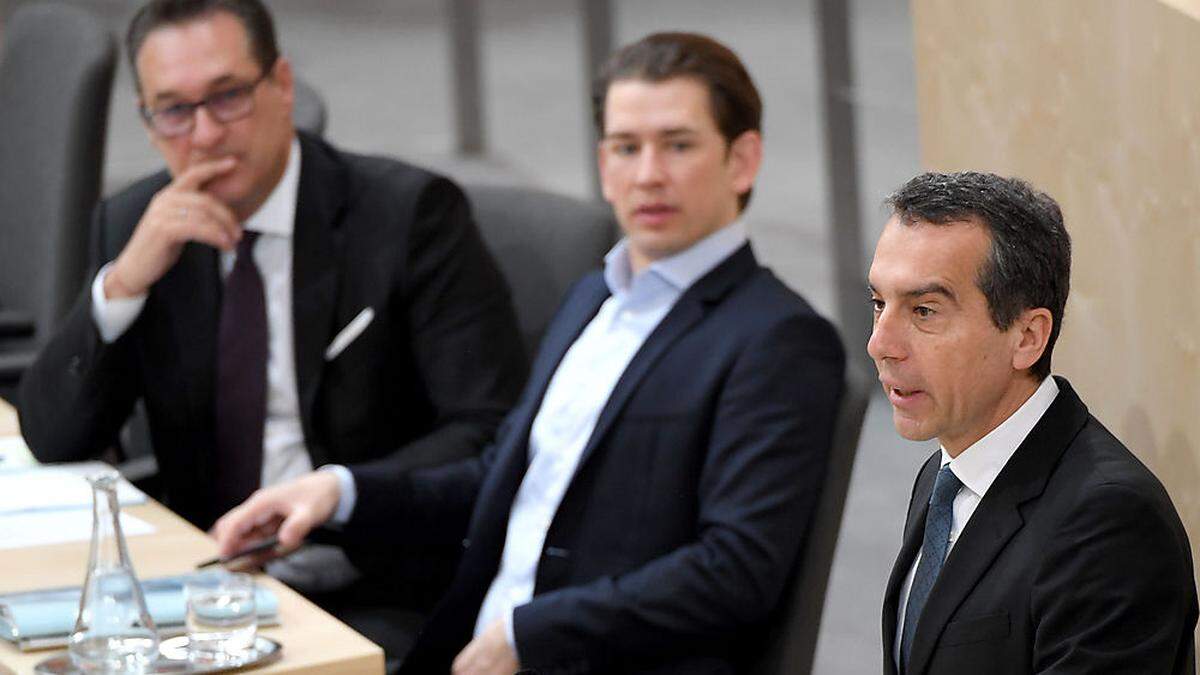 VK Heinz Christian Strache, BK Sebastian Kurz und SPÖ-Chef Christian Kern