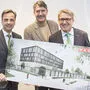 Präsentierten das Projekt: Bürgermeister Nagl, Architekt Achammer, WK-Boss Herk
