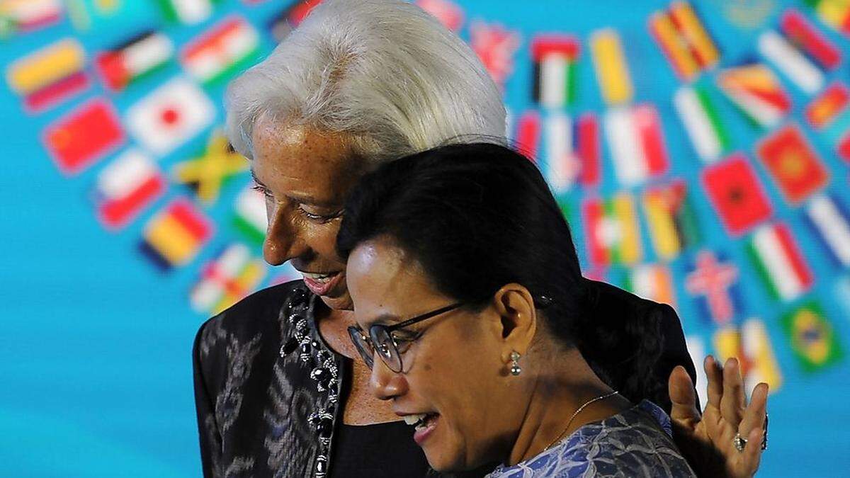 IWF-Chefin Christine Lagarde und die indonesische Finanzministerin Sri Mulyani Indrawati  