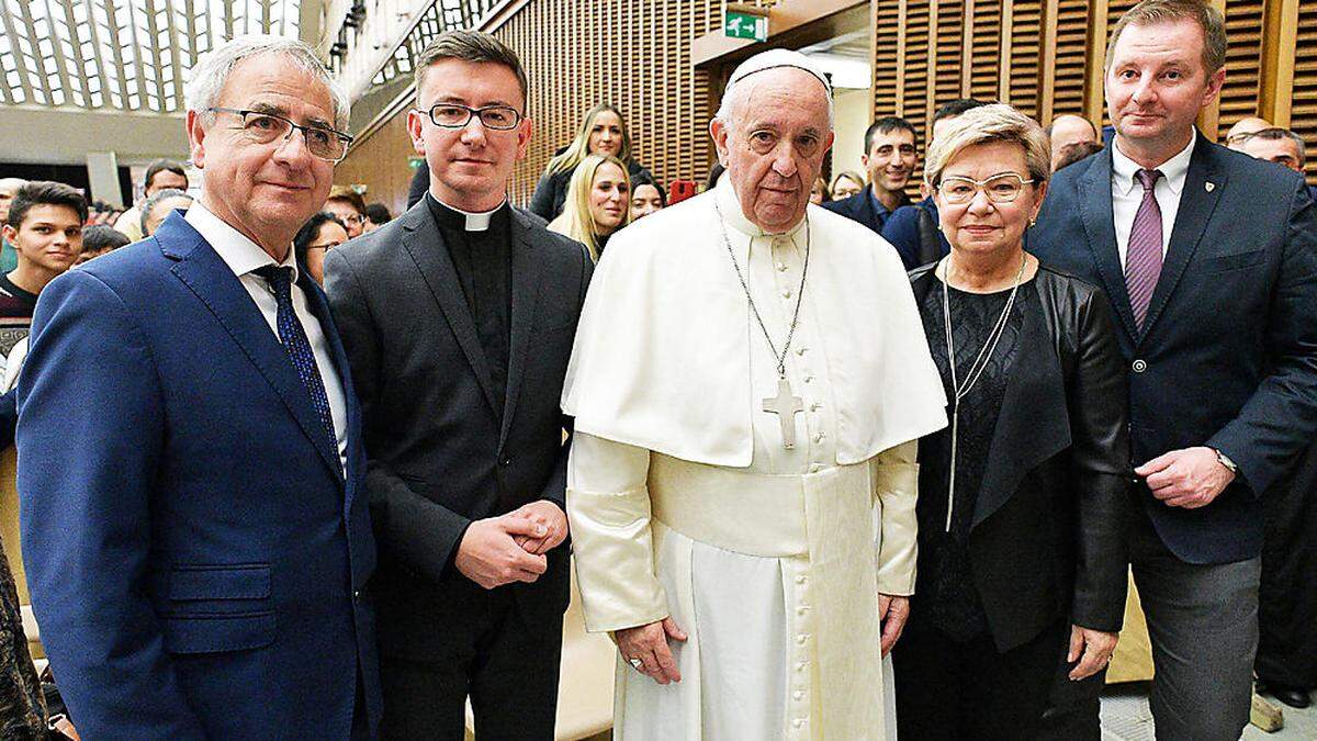 Schlagholz, Kranicki mit Mutter und Steinkellner beim Papst	