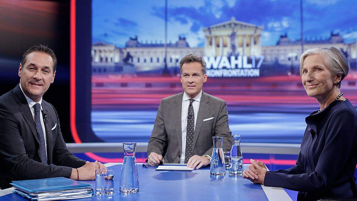 TV-Duell zwischen Heinz-Christian Strache und Irmgard Griss