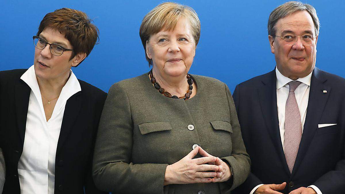 Kramp-Karrenbauer, Merkel, Laschet 