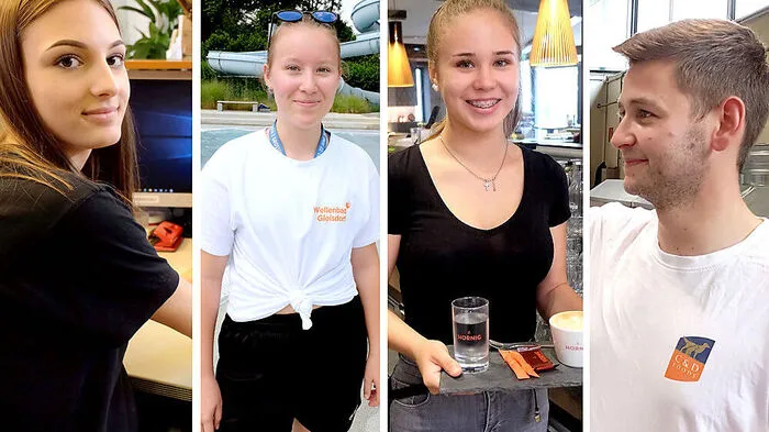 Selina Löffler, Sarah Fasching, Emily Eibegger und Stefan Maierhofer nutzen den Sommer, um Geld zu verdienen