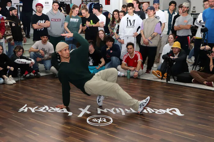 PROGRAM 10.04. 202211.00 | Workshop 90min: Breaking DORA12.45 | Workshop 90min: Breaking WOLFER12.00 | Cyphers, Party, DJs, Live band13.30 | ALL STYLE CYPHER CAT (2 hours cypher after that the 2 best dancers will be chosen for a call out battle)15.30 | Call out battle16.00 | Cypher time17.00 | End of event
