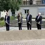 Spatenstich mit Pflegedirektor Harald Tockner, Betriebsdirektorin Sabine Reiterer, Landesrätin Juliane Bogner-Strauß und den Kages-Vorständen Ernst Fartek und  Karlheinz Tscheliessnigg