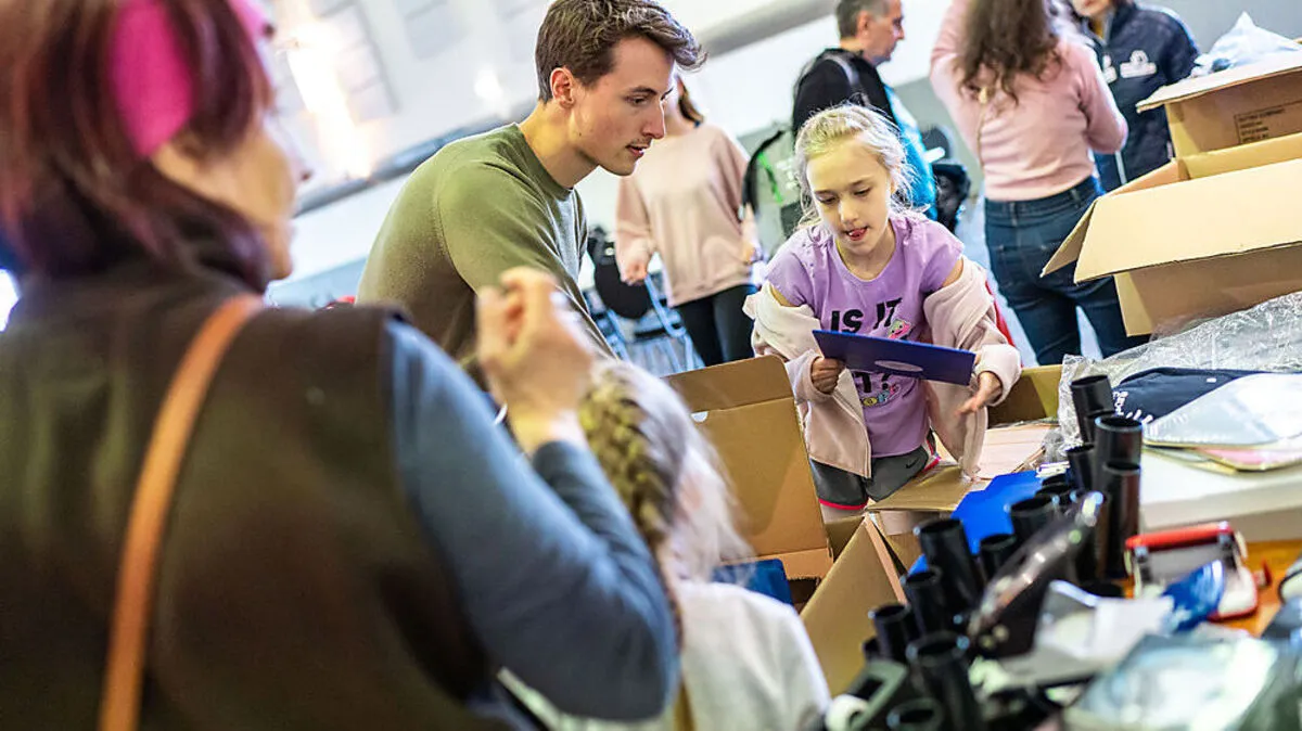 In der Seifenfabrik wurden am Donnerstag Hilfsgüter an ukrainische Flüchtlinge verteilt