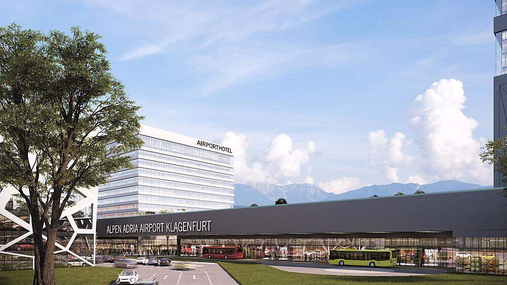 Ausbaupläne von Lilihill: So mondän könnte der Klagenfurter Flughafen künftig Passagiere empfangen	