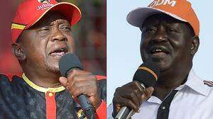 Amtsinhaber Kenyatta (links) und Herausforderer Odinga
