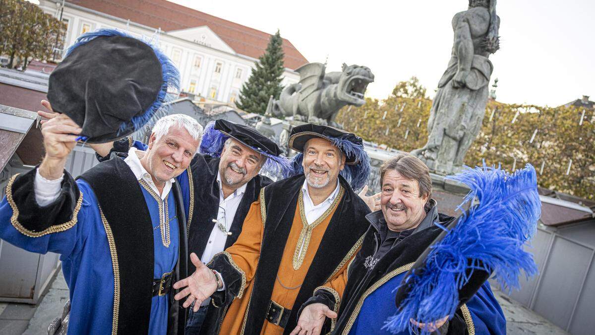 Die vier „Neuen“: Wolfgang Handler, Gottlieb Kowatsch, Andreas Schimpl und Hans Schaunig