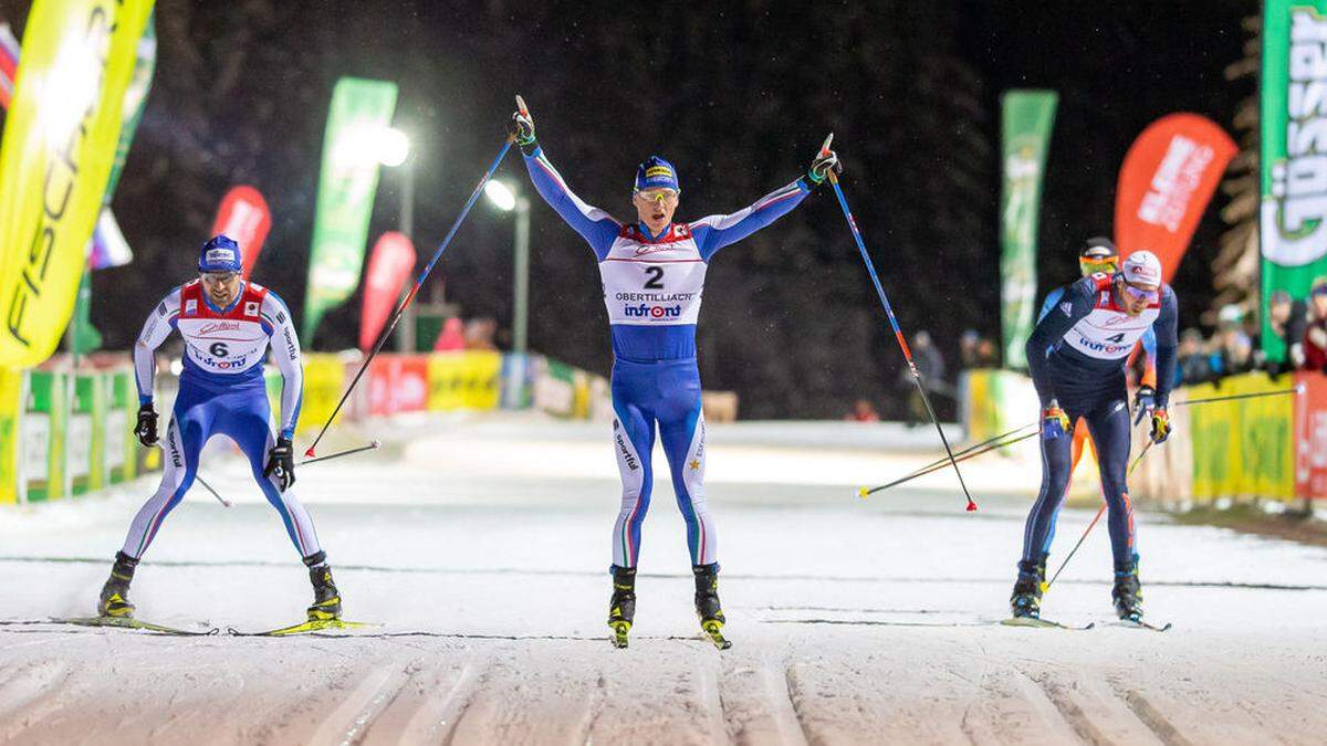 Zieleinlauf der Herren: Zelger siegte in Obertilliach