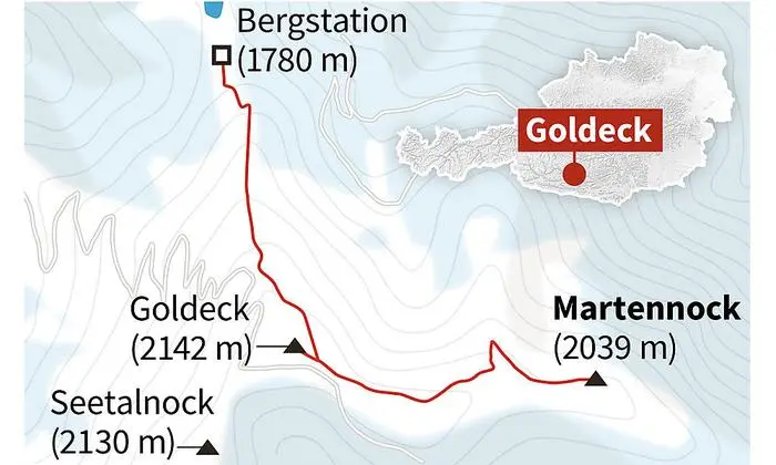 Die Route auf das Goldeck