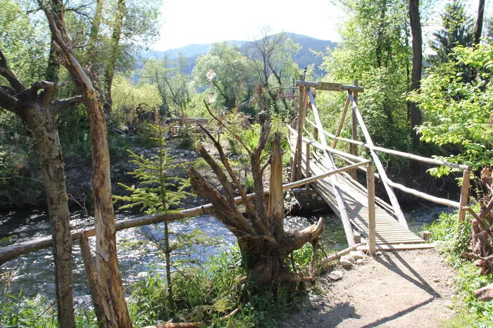 Neben einer Brücke hat Pichler sogar ein kanadisches Blockhaus errichtet. Gebaut wurde es nur mit dem entsprechenden Know-How und zwei starken Händen.