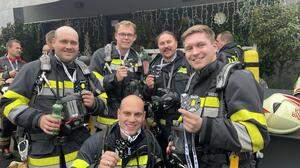 Thomas Gaich, Franz-Josef Gaich, Saša Radulović,  Thomas Haiderer und Philipp Köstenbauer waren heuer bei der Firefighter Stair Challenge dabei