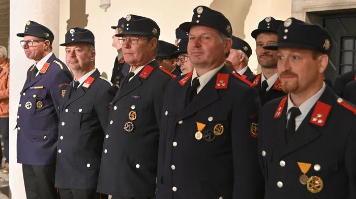 Die Abordnung der Freiwilligen Feuerwehr Spittal mit Kommandant Johannes Trojer.