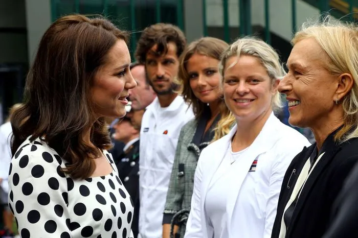 Dabei traf die Gemahlin von Prinz William auch die Tennis-Legenden Martina Navratilova sowie Kim Clijsters.