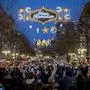 A "Happy Ramadan" sign is illuminated on the occasion of the beginning of the holy month of Ramadan, when observant Muslims fast from dawn to dusk, in a pedestrian zone in Frankfurt, Germany, Sunday, March 10, 2024. (AP Photo/Michael Probst)