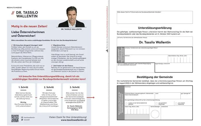 Wer den früheren "Krone"-Kolumnisten unterstützen will, konnte Seiten aus der "Kronen Zeitung" ausschneiden