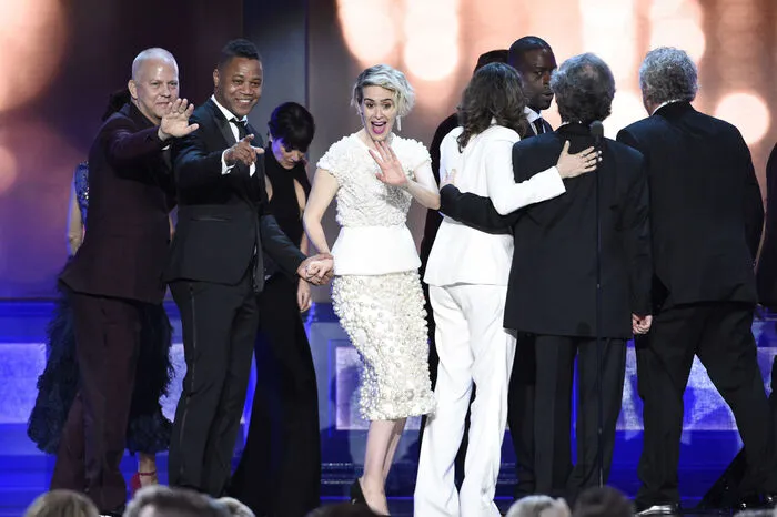 Von links: Ryan Murphy, Cuba Gooding, Jr. und Sarah Paulson