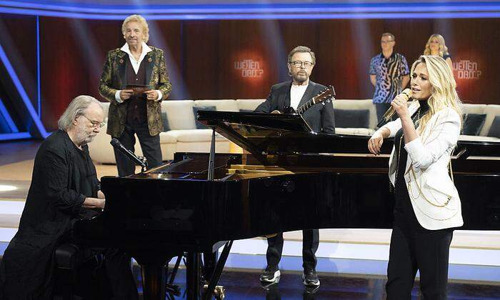 Der Moment von Helene Fischer mit den ABBA-Männern
