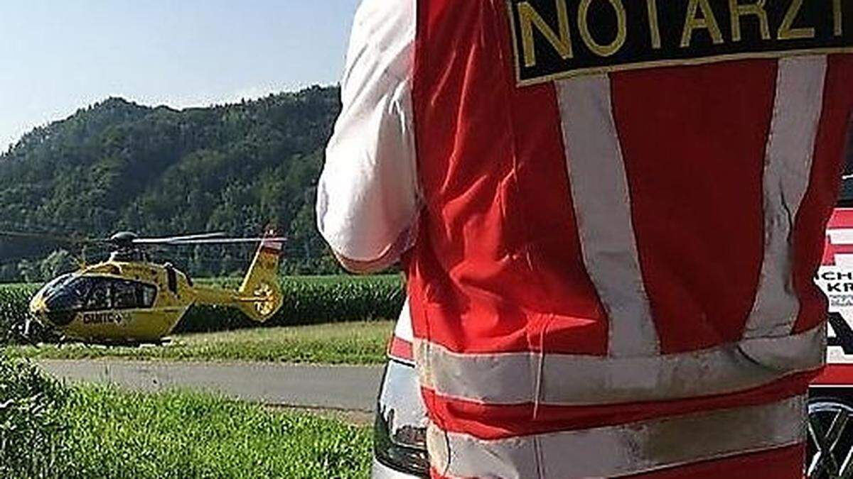 Notarzt und Rettungshubschrauber in Leutschach im Einsatz 