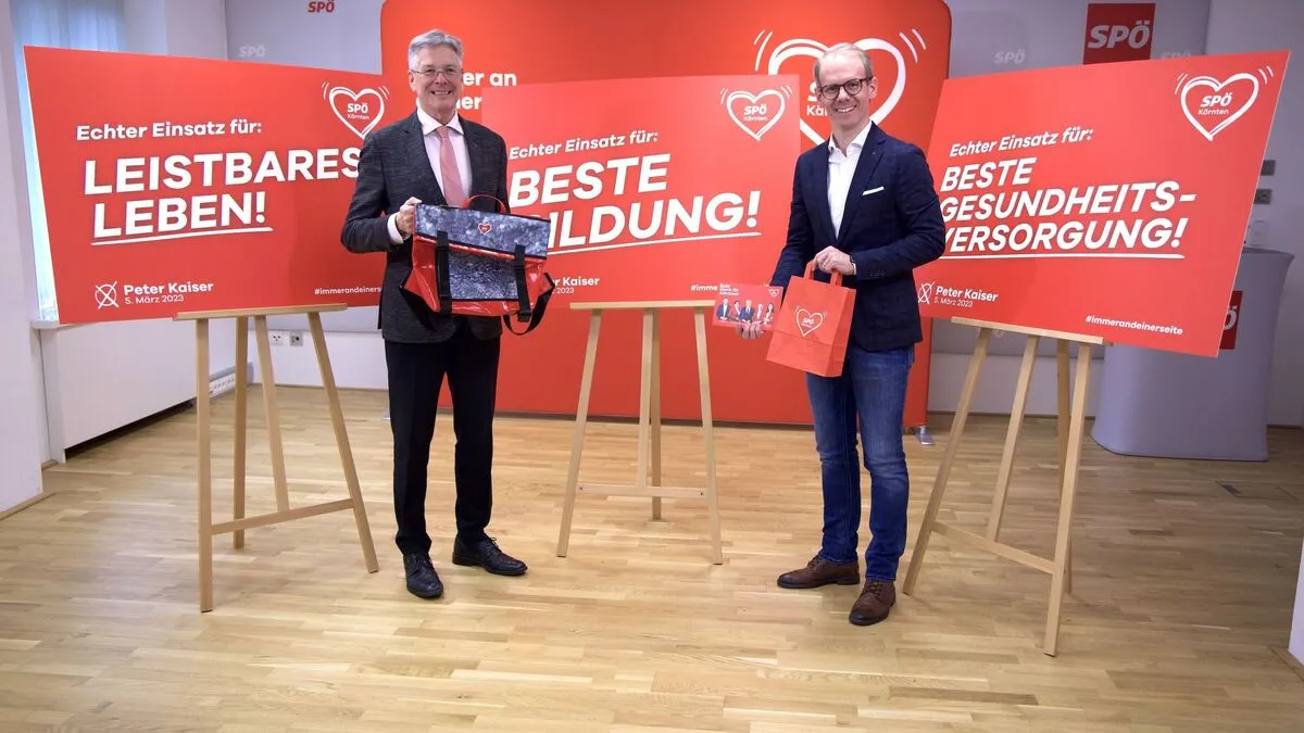 Kaiser und Sucher bei der Präsentation ihrer ersten Kampagne 