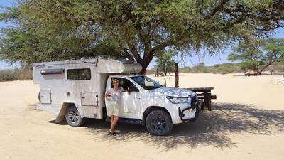 Margit Nöhrer war mit ihrem Wohnwagen in Afrika unterwegs