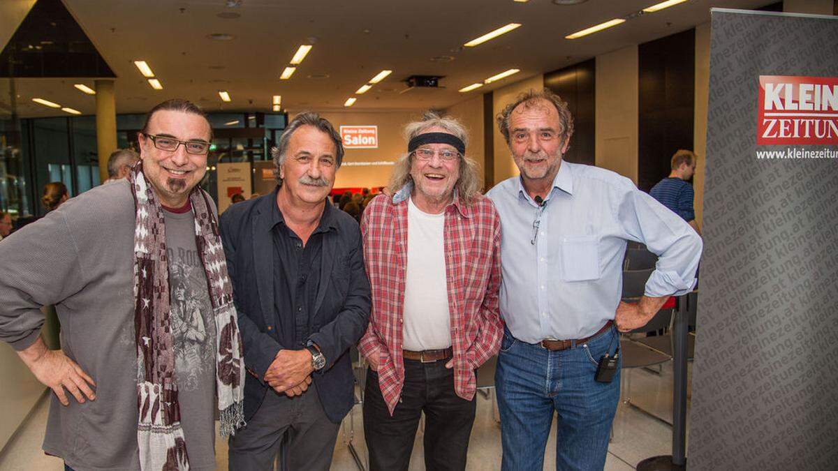 Rudi Dolezal, Gert Steinbäcker, Schiffkowitz, Frido Hütter bei der Premiere im Styria Media Center