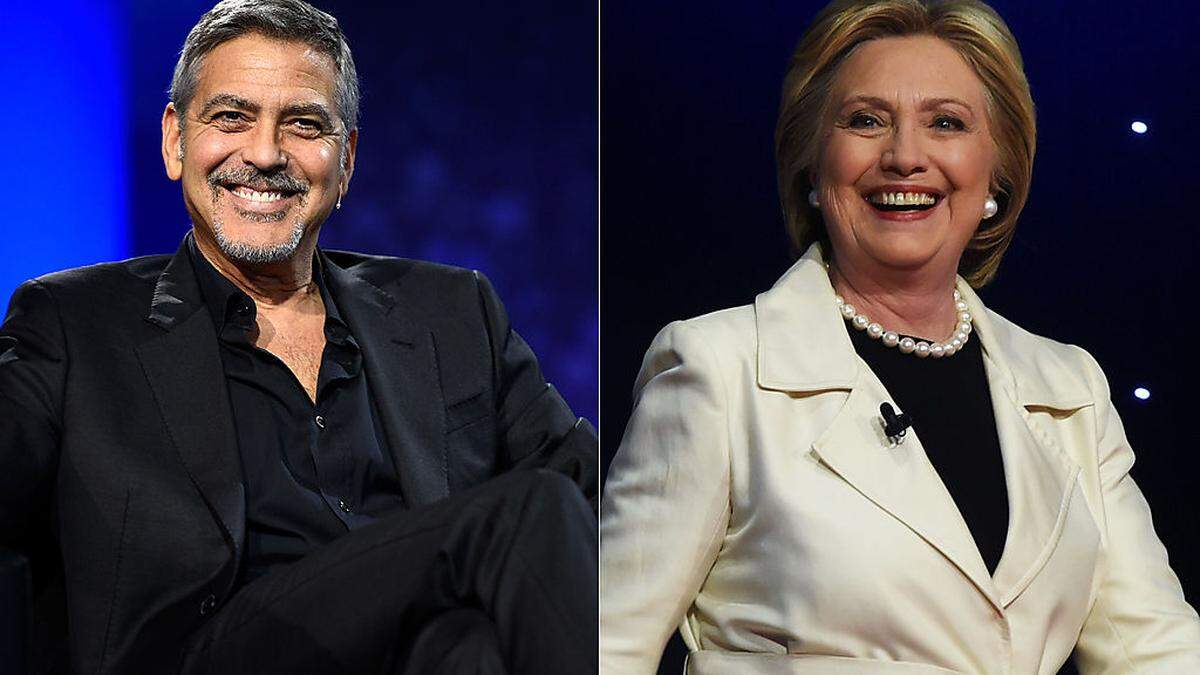 Wahlkampfhilfe: George Clooney und Hillary Clinton