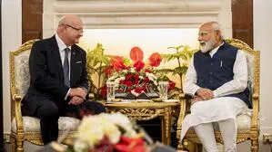 Bundeskanzler Christian Stocker (ÖVP) und der indische Premier Narendra Modi 