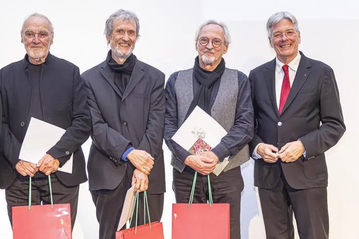 Valentin Oman, Beny Meier, Maximilian Achatz und Landeshauptmann Peter  Kaiser