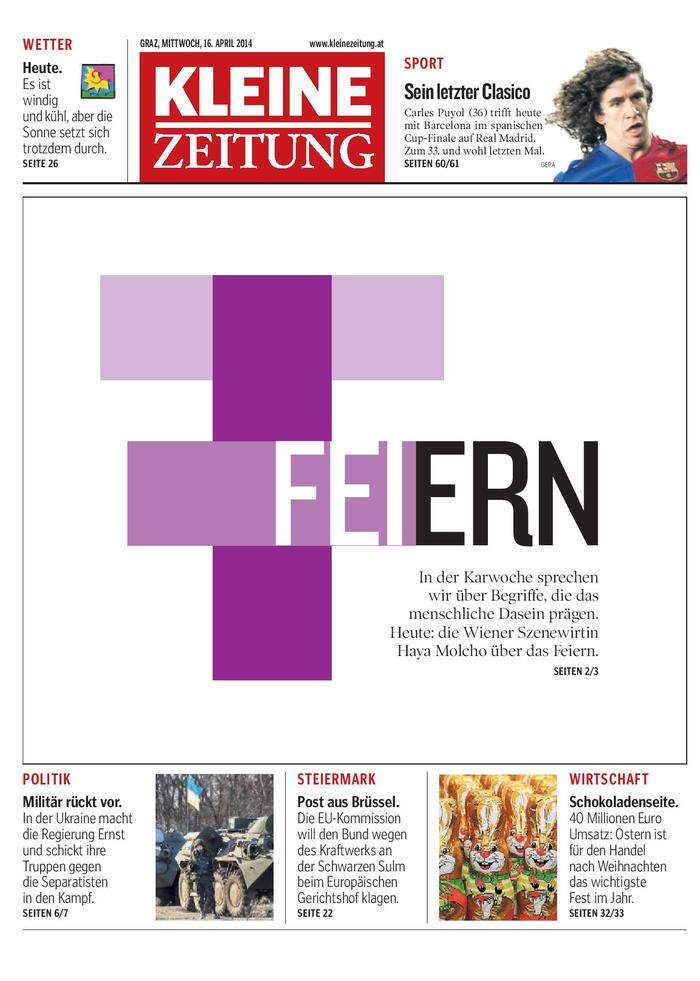 Kleine Zeitung vom 16. April 2014