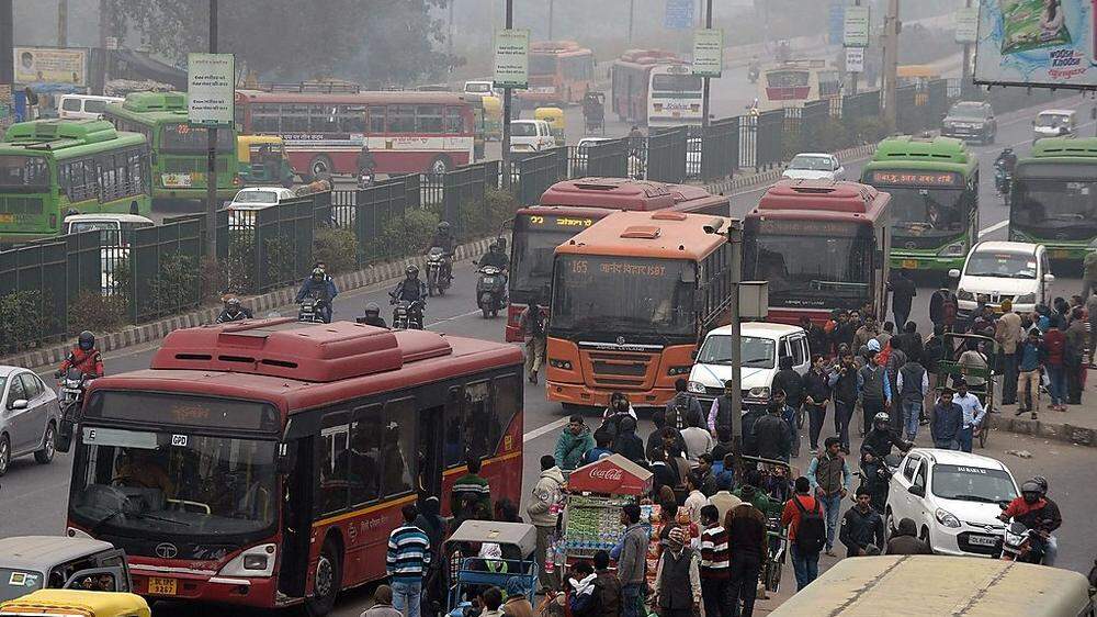 Luftverschmutzung durch Verkehr in Indien